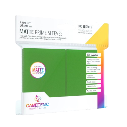 Gamegenic -  Green Matte Prime Standard Sleeves (100)