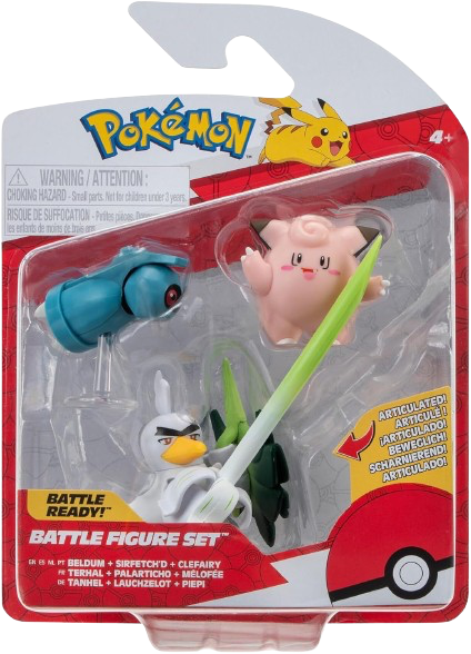 Pokemon - Beldum, Sirfetchd & Clefairy Battle Figure Set