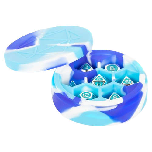 Sillicone Round Dice Case (Blue/White/Light Blue)