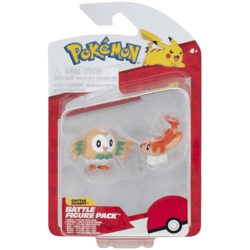 Pokemon - Rowlet & Tatsugiri Battle Figure Set