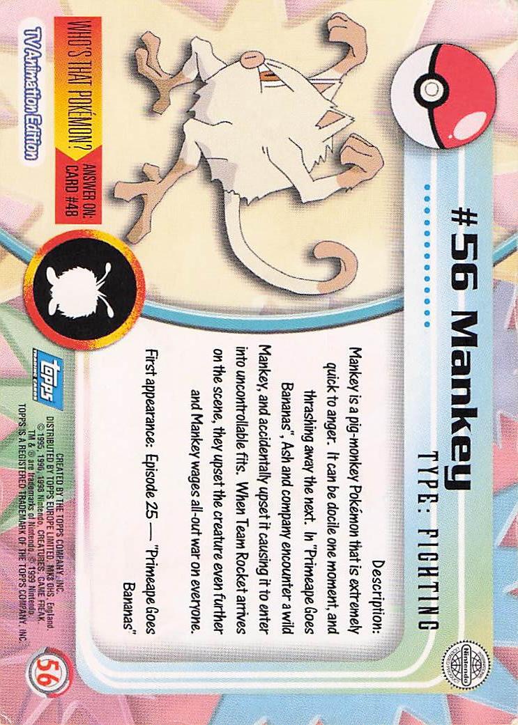 Mankey #56 - Topps