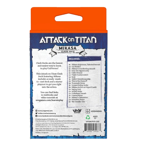Universus - Attack On Titan: Mikasa Clash Deck