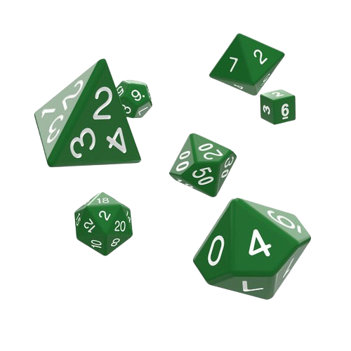 Oakie Doakie Dice - Solid Green RPG Dice Set
