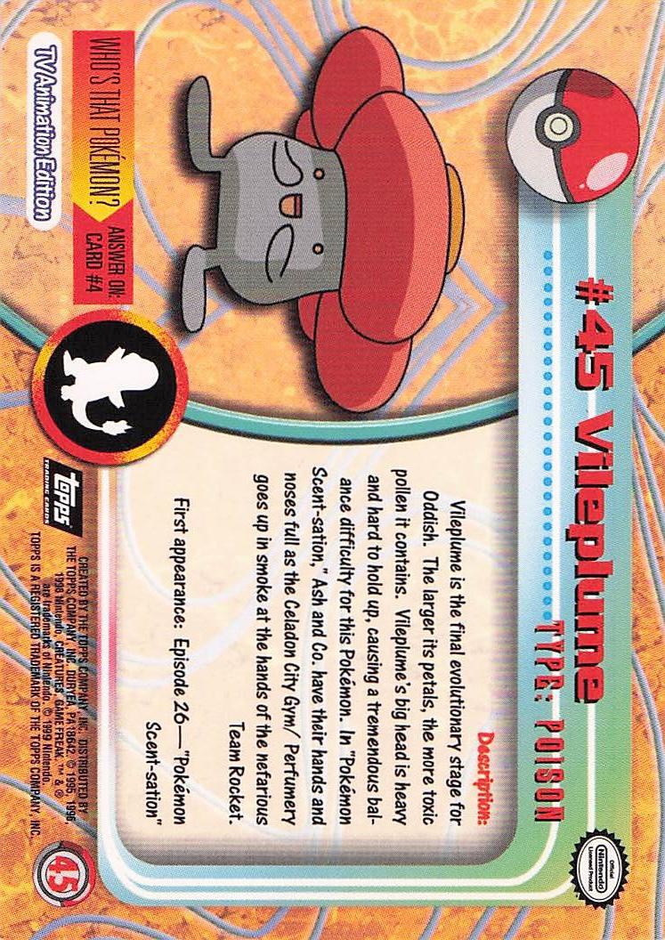 Vileplume #45 - Topps