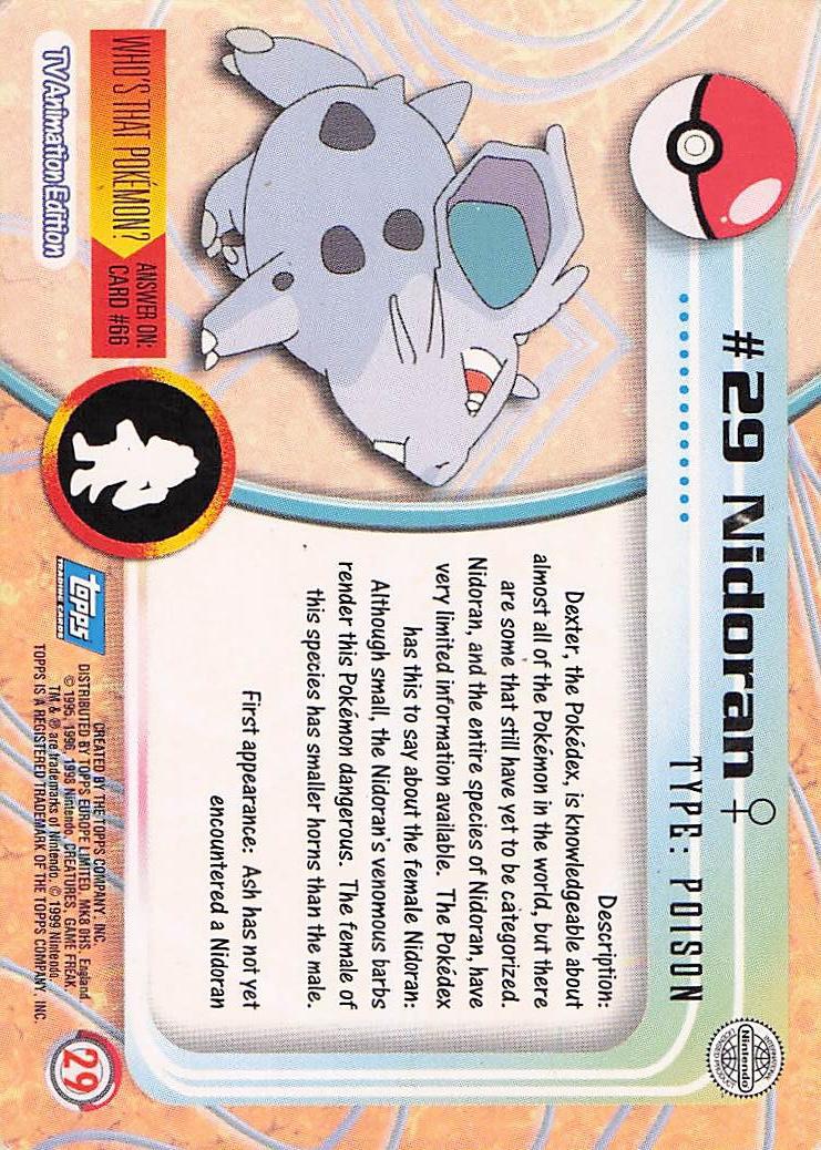 Nidoran #29 - Topps