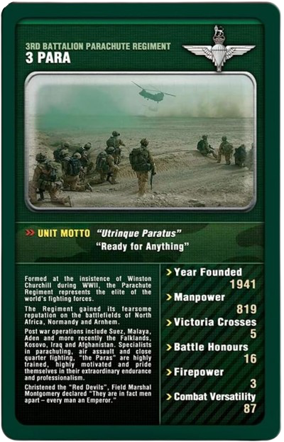 Top Trumps - Fighting Units of the British Army