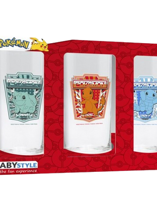 Pokemon - Kanto Starters Glass Set