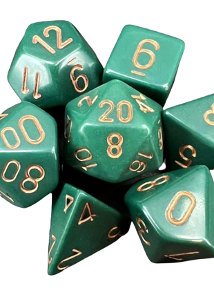 Chessex - Dusty Green/Copper Opaque Poly 7 Dice Set