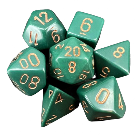 Chessex - Dusty Green/Copper Opaque Poly 7 Dice Set