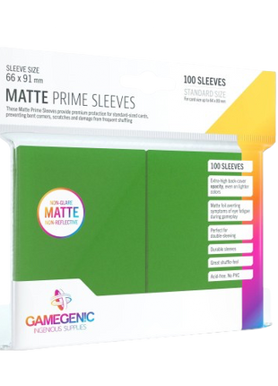 Gamegenic -  Green Matte Prime Standard Sleeves (100)
