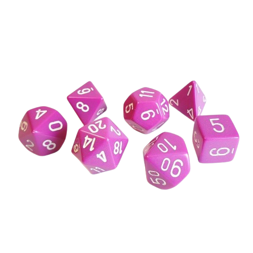 Chessex - Light Purple/White Opaque Poly 7 Dice Set