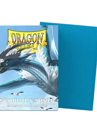 Dragon Shield -  Matte Dual Sky Blue & Silver Sleeves (100)