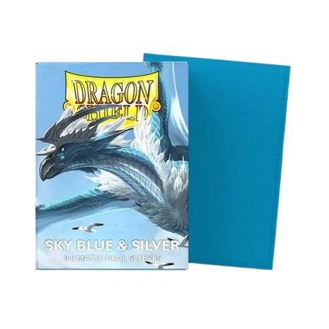 Dragon Shield -  Matte Dual Sky Blue & Silver Sleeves (100)