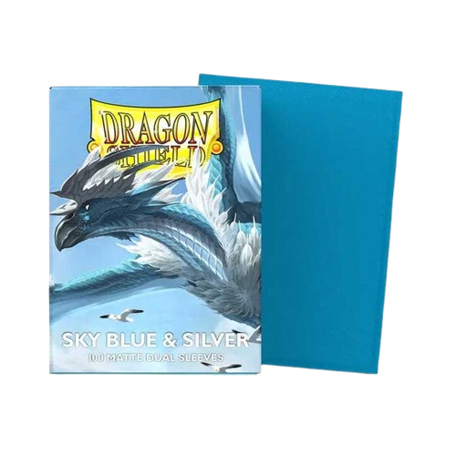 Dragon Shield -  Matte Dual Sky Blue & Silver Sleeves (100)