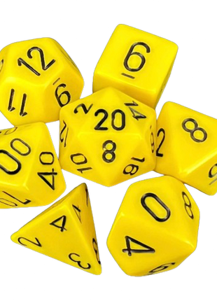Chessex - Yellow/Black Opaque Poly 7 Dice Set