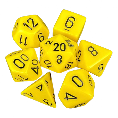 Chessex - Yellow/Black Opaque Poly 7 Dice Set