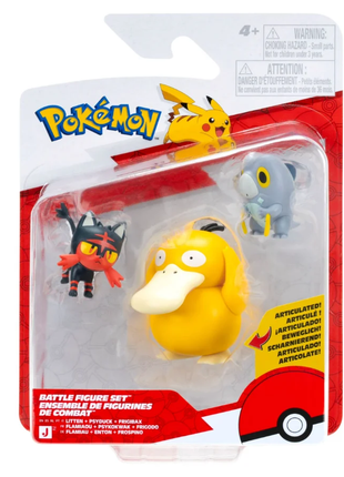 Pokemon - Litten, Psyduck & Frigibax Battle Figure Set