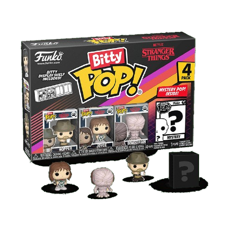 Stranger Things - Hopper, Joyce, Demogorgan & Mystery Funko Bitty Pop!