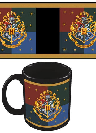 Harry Potter - Hogwarts Colourful Crest Hogwarts Black Ceramic Mug