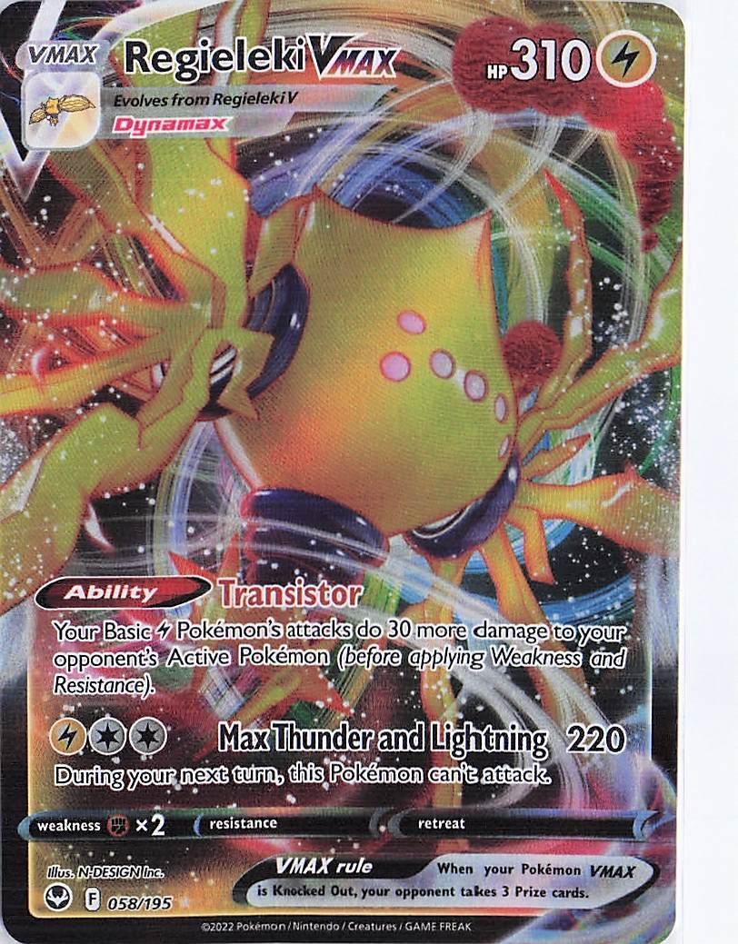 regieleki vmax pokemon card Regieleki VMAX 058/195 – Collecteebles