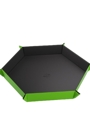 Gamegenic - Black/Green Hexagonal Magnetic Dice Tray