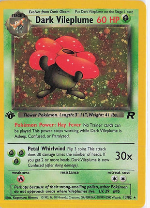 Dark Vileplume 13/82 (1st)(H)