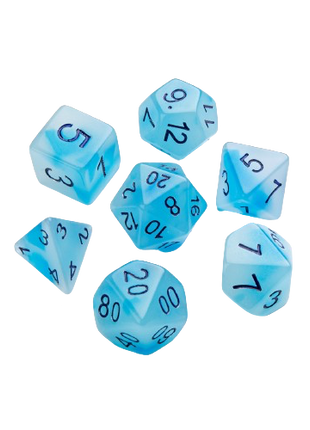 Gamegenic - Icy Crumbs Glow Series RPG Dice Set