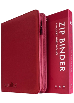 Vault X - Metallic Red 9 Pocket Zip Binder