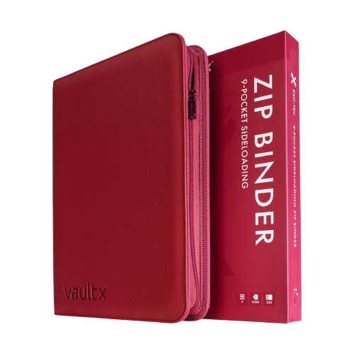 Vault X - Metallic Red 9 Pocket Zip Binder