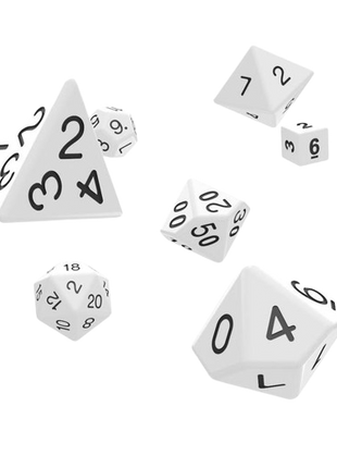 Oakie Doakie Dice - Solid White RPG Dice Set