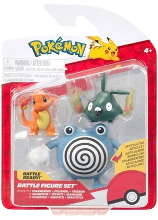 Pokemon - Charmander, Poliwhirl & Trubbish Battle Figure Set