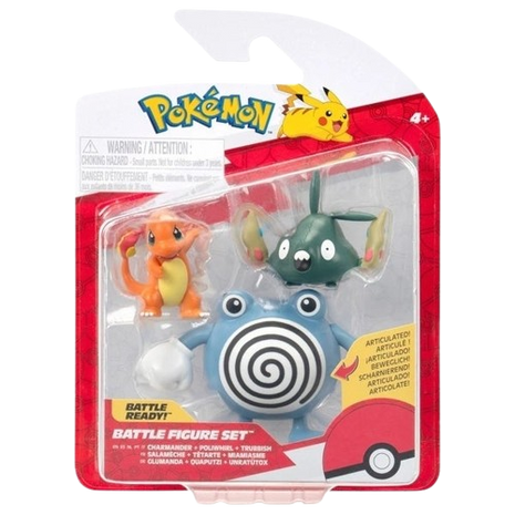 Pokemon - Charmander, Poliwhirl & Trubbish Battle Figure Set