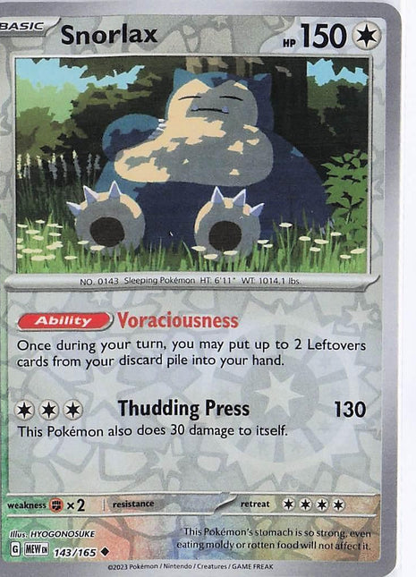 Snorlax 143/165 (RH)