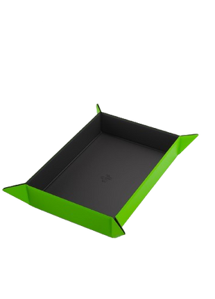 Gamegenic - Black/Green Rectangle Magnetic Dice Tray