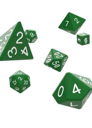 Oakie Doakie Dice - Solid Green RPG Dice Set