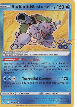 Radiant Blastoise 018/078