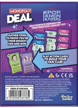 Monopoly Deal - K-Pop Demon Hunters Edition