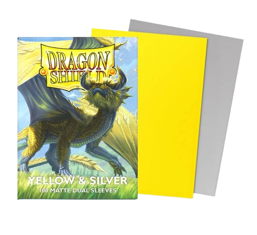 Dragon Shield -  Matte Dual Yellow & Silver Sleeves (100)