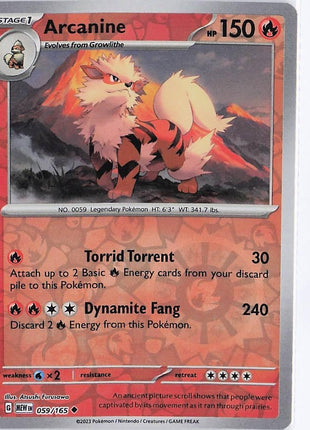 Arcanine 059/165 (RH)