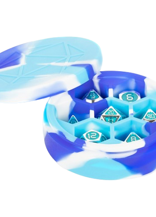 Sillicone Round Dice Case (Blue/White/Light Blue)