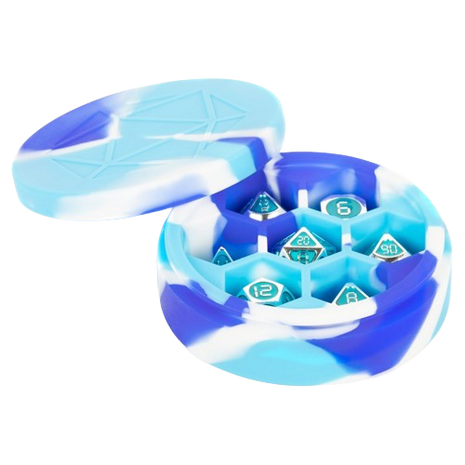 Sillicone Round Dice Case (Blue/White/Light Blue)
