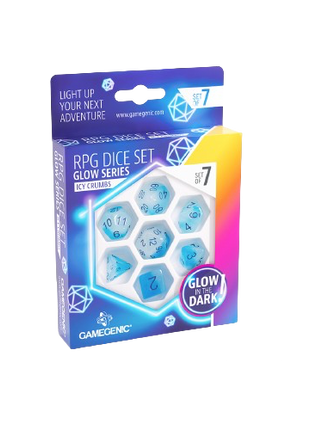 Gamegenic - Icy Crumbs Glow Series RPG Dice Set