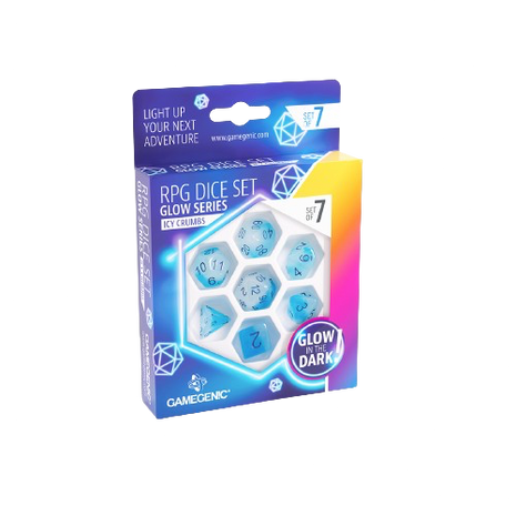 Gamegenic - Icy Crumbs Glow Series RPG Dice Set