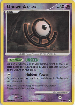 Unown U LV.15 78/146 (RH)