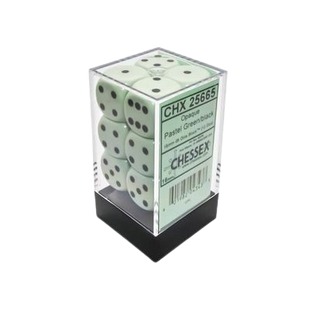 Chessex - Opaque 16mm D6 Dice Block - Pastel Green/Black