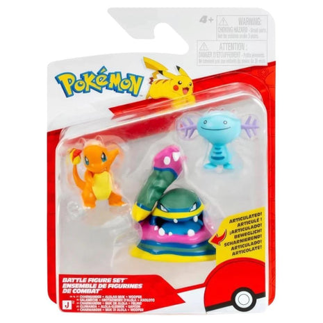 Pokemon - Charmander, Alolan Muk & Wooper Battle Figure Set