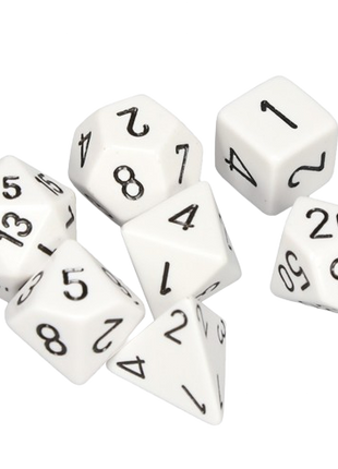 Chessex - White/Black Opaque Poly 7 Dice Set