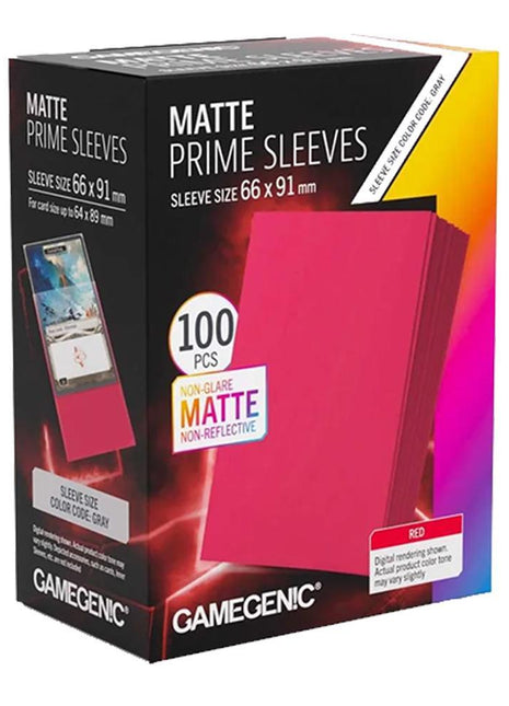 Gamegenic - Prime Matte Red 66x91 Sleeves (100)