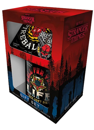 Stranger Things - Hellfire Mug, Coaster & Keychain Gift Set