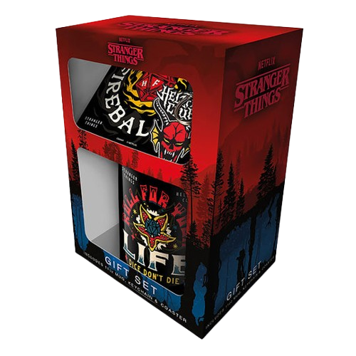 Stranger Things - Hellfire Mug, Coaster & Keychain Gift Set